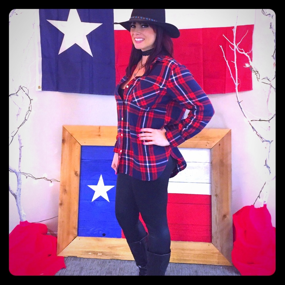 💟 Red and blue plaid flannel